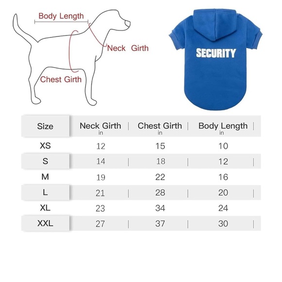 BINGPET Blue Security Dog Hoodie Sweatshirt, Soft Fleece, [Size Large] NWOT - Picture 2 of 7